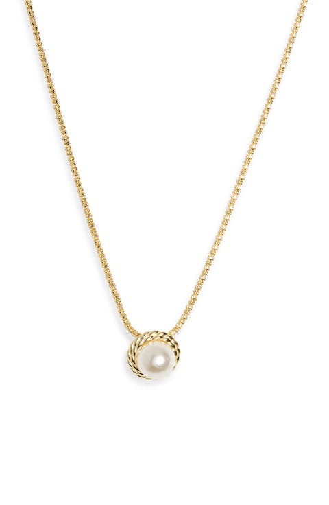 Faux Pearl Pendant Necklace