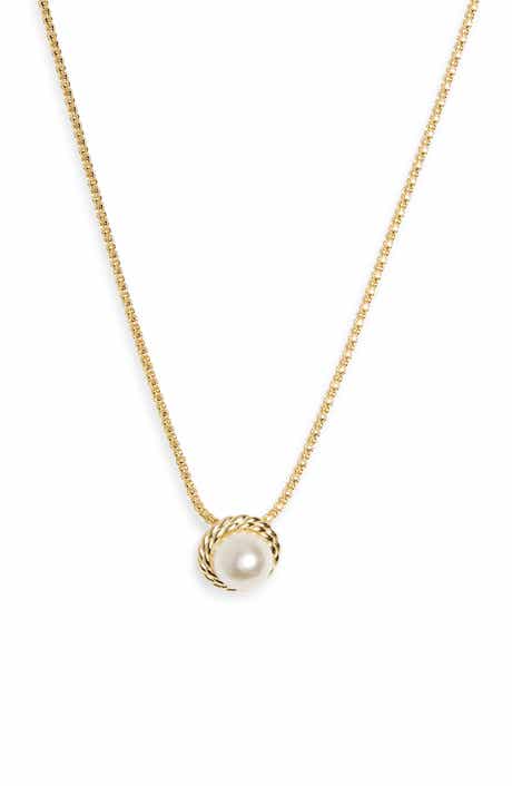 Argento Vivo Sterling Silver Faux Pearl Pendant Necklace