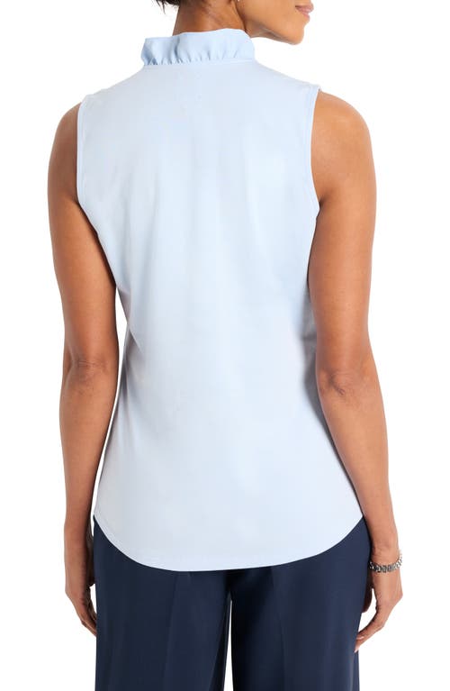 Nic + Zoe Nic+zoe Ruffle Around Mixed Media Tank In Powder Blue