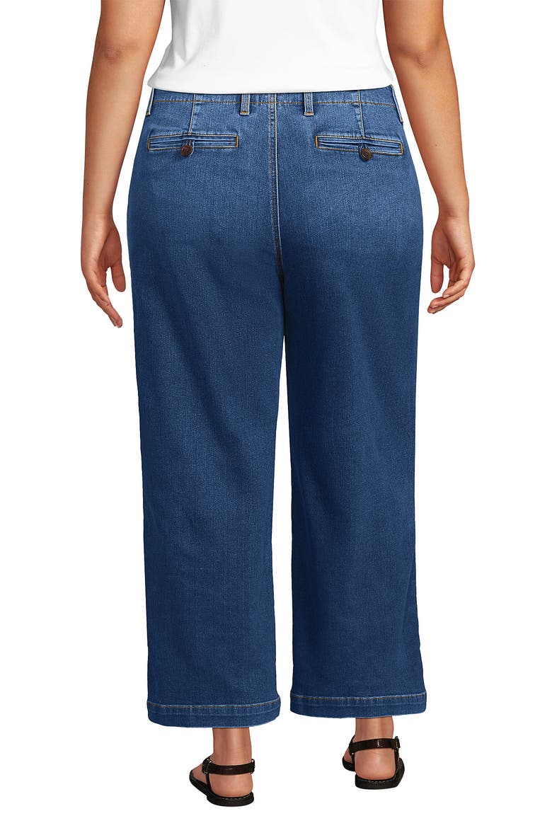 Plus Size Recover Denim Mid Rise Wide Leg Ankle Jeans, Alternate, color, Indigo Tide Blue