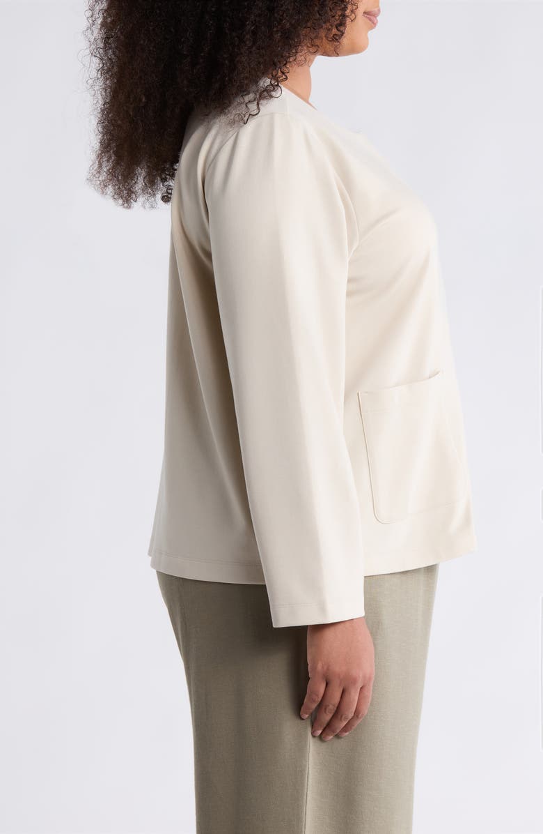 Eileen Fisher Collarless Zip Jacket, Alternate, color, Papyrus