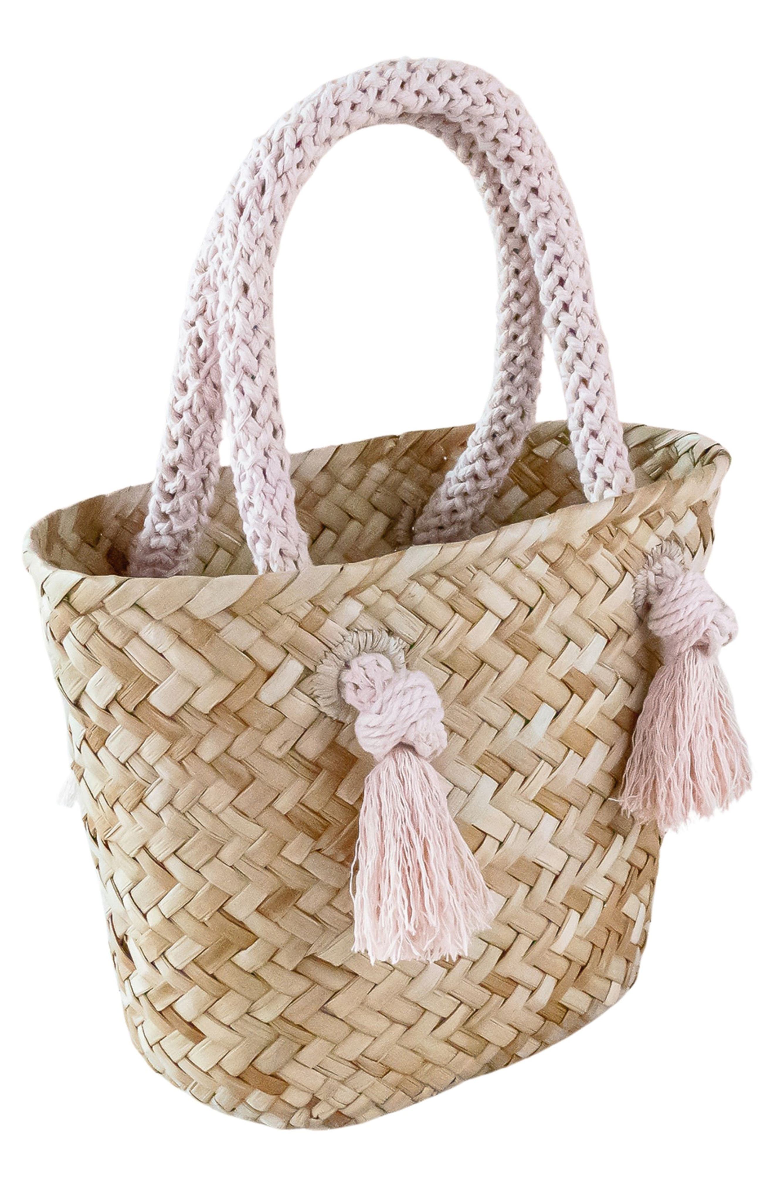 Mini Seagrass Tote, Alternate, color, DUSTY ROSE