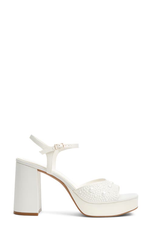 Open Edit Whitney Block Heel Sandal In White Pearl