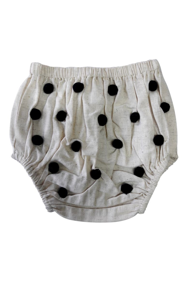 Pompom Bloomers, Main, color, CREAM WITH BLACK POM-POMS