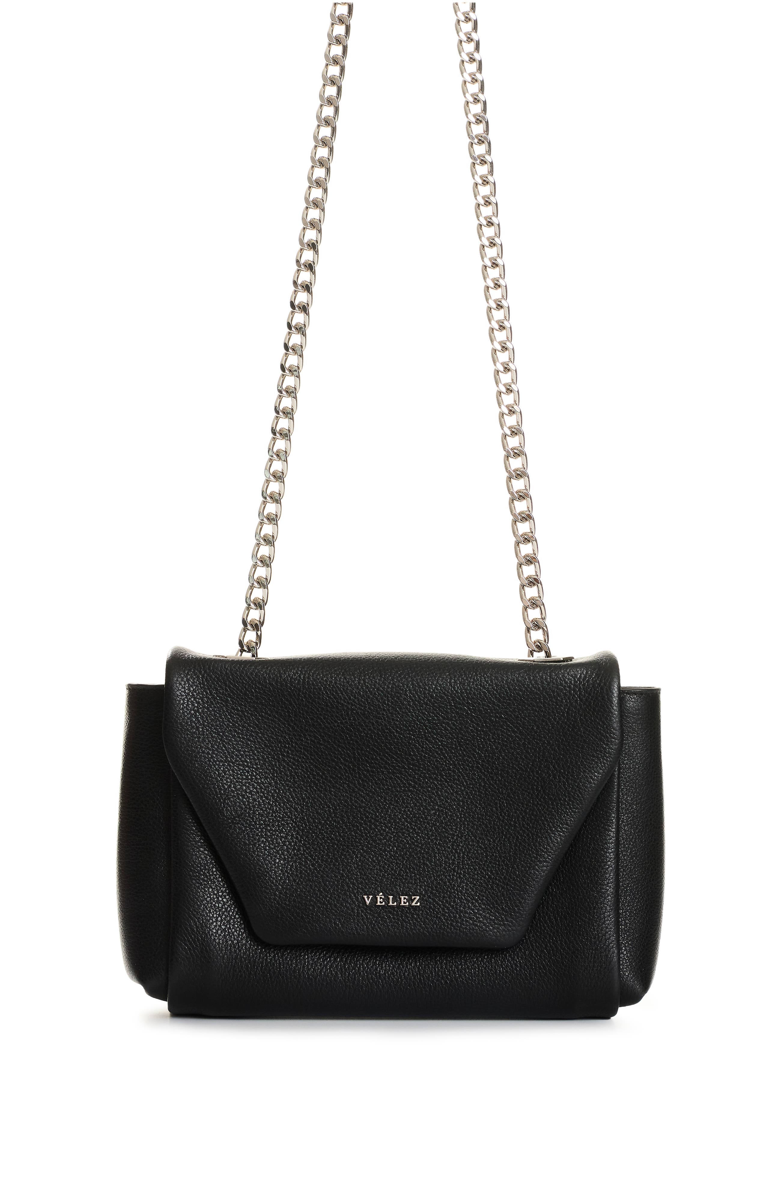 Velez Lili Leather Bowling  with Chain, Main, color, Black