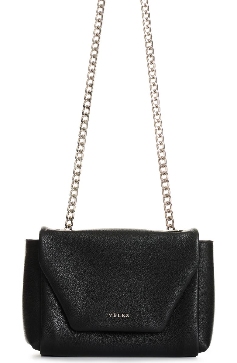 Velez Lili Leather Bowling with Chain, Main, color, Black