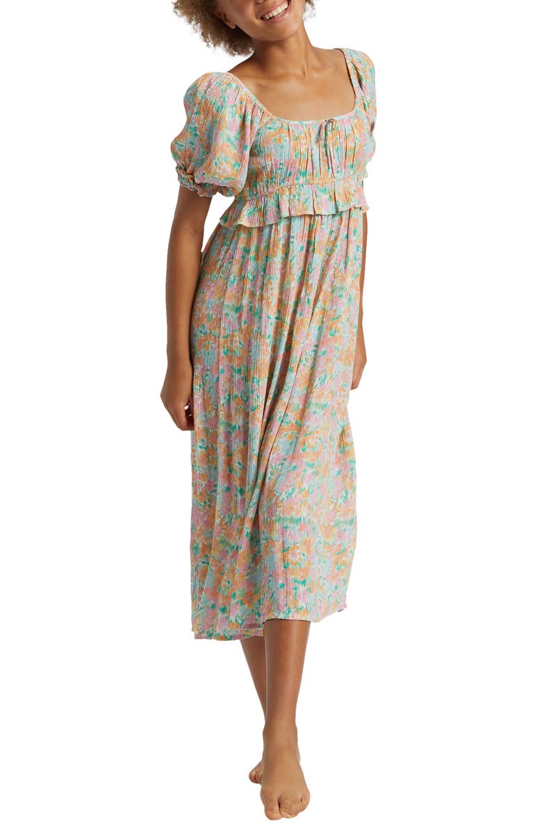 Billabong Kids' Lil' Cutie Floral Dress, Main, color, Peach Punch