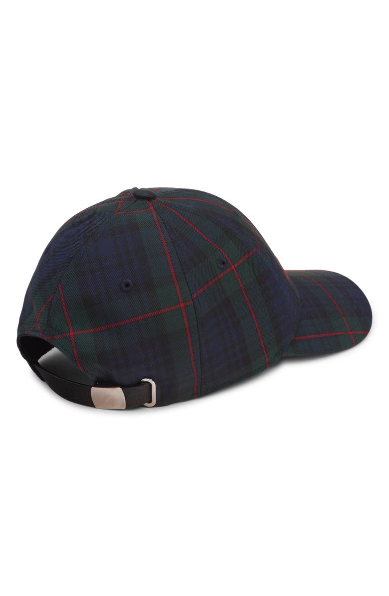 McQueen Plaid Logo Adjustable Baseball Cap, Alternate, color, Navy/ Red