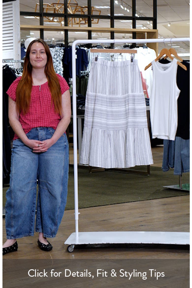 Luminous Tide Cotton Tiered Midi Skirt video