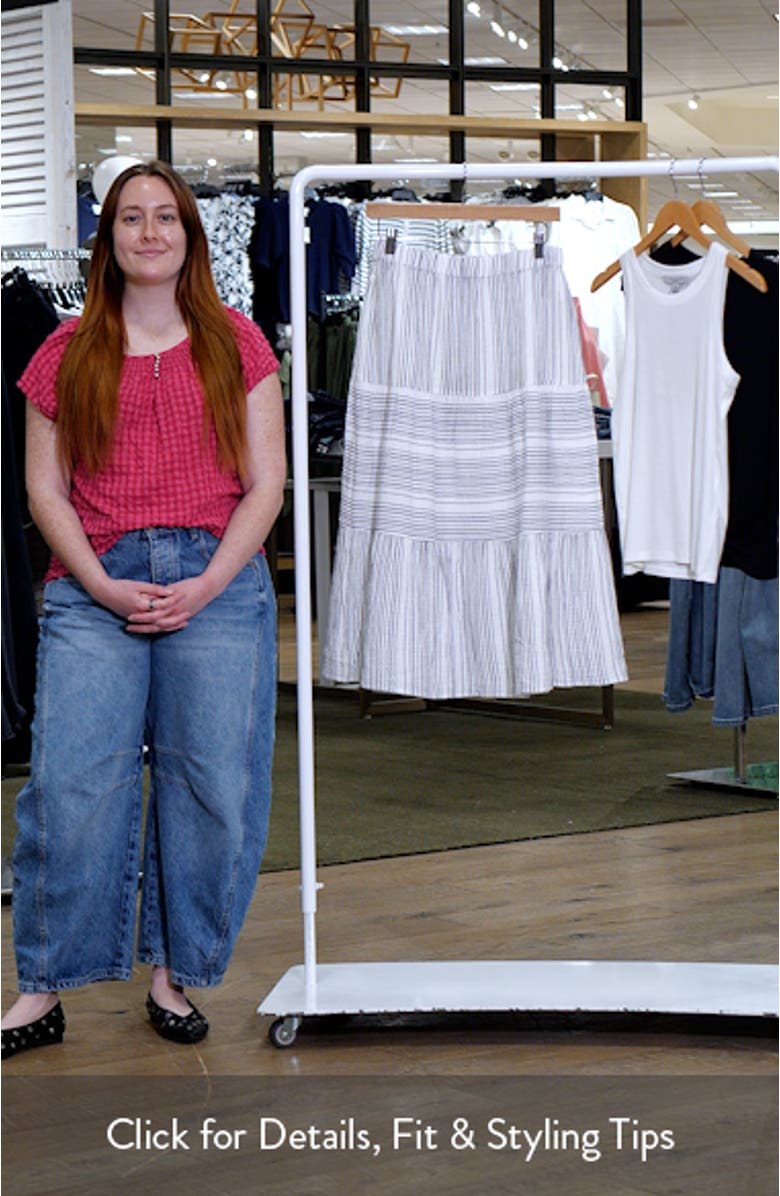 Luminous Tide Cotton Tiered Midi Skirt, sales video thumbnail