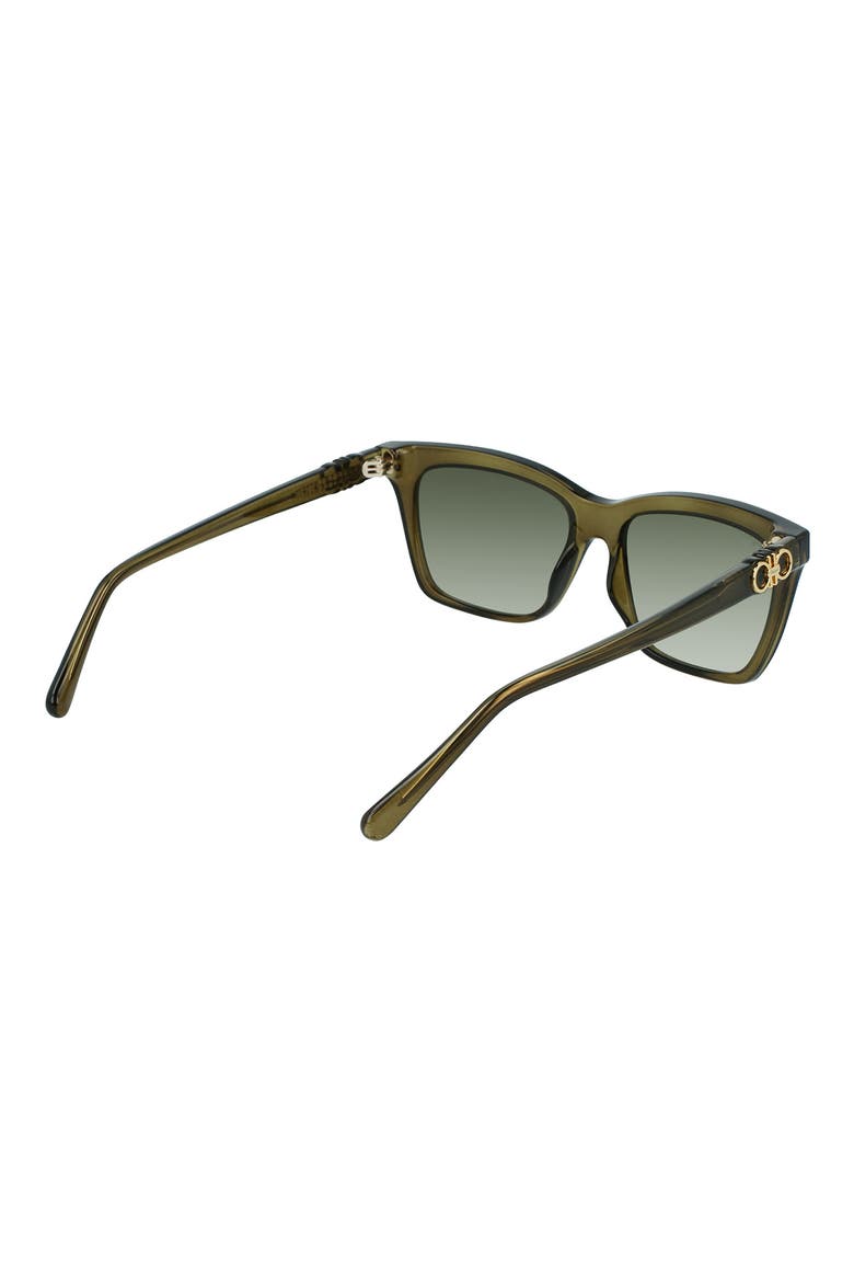 Gancini 54mm Rectangular Sunglasses, Alternate, color, GREEN