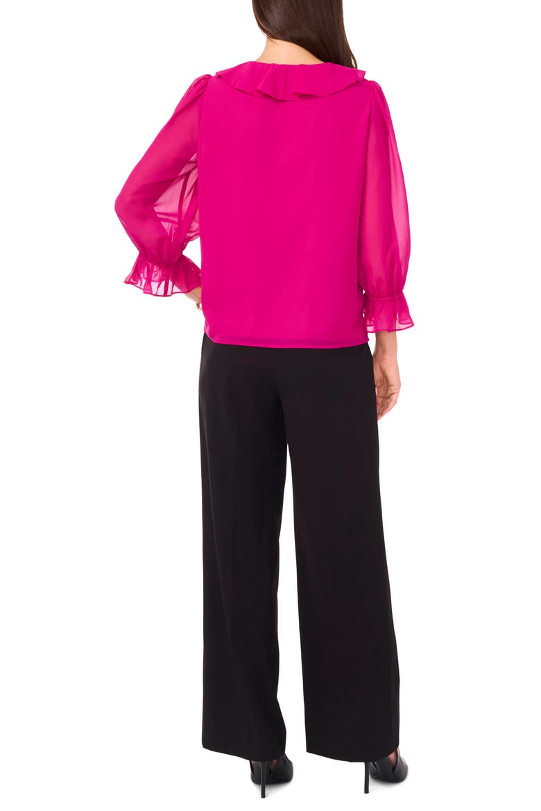 Ruffle Neck Top, Alternate, color, BERRY PINK