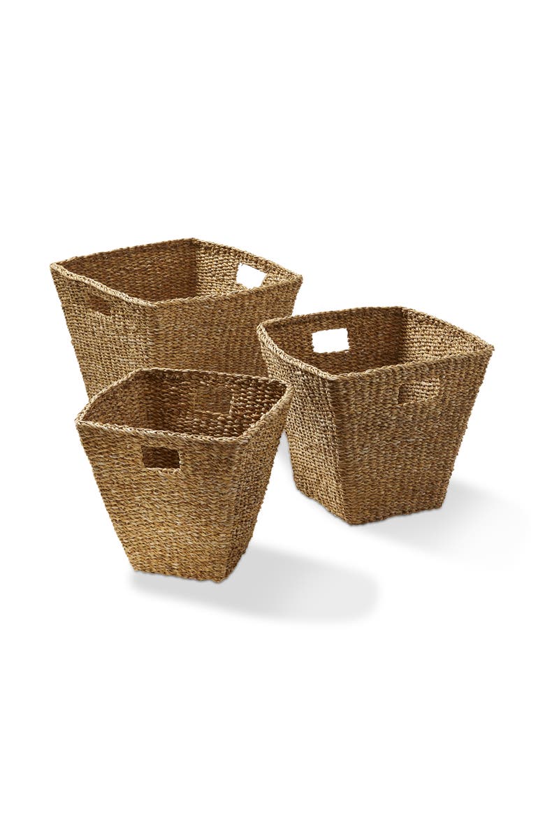 Natural Seagrass Conical Decorative Storage Basket, Main, color, Beige