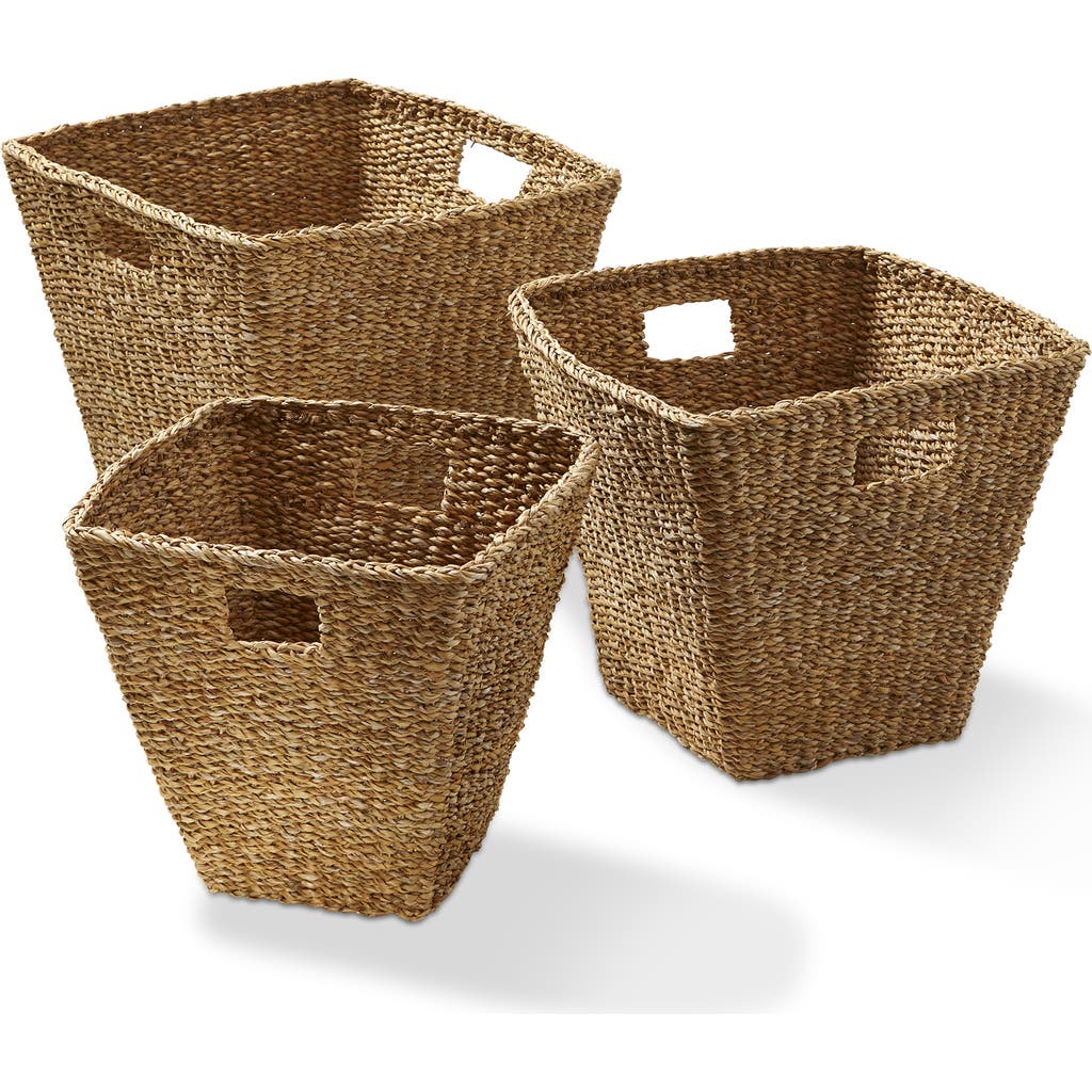 Tag Natural Seagrass Conical Decorative Storage Basket In Brown