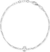 SPHERA MILANO Hamsa Cubic Zirconia Figaro Link Bracelet