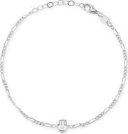 SPHERA MILANO Hamsa Cubic Zirconia Figaro Link Bracelet
