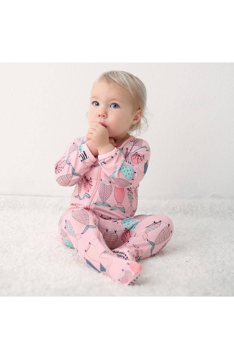 Bestaroo Mermaid Tails Print Footie, Alternate, color, 