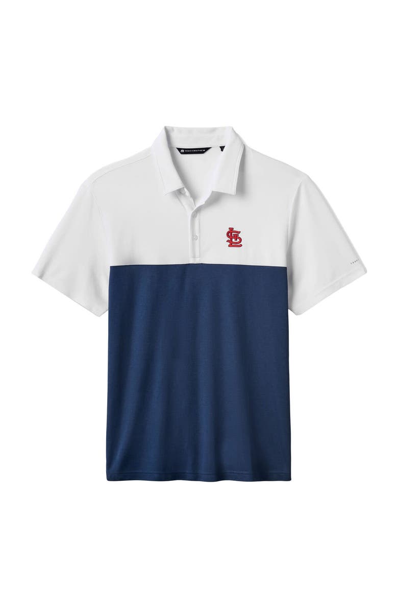 TravisMathew Men's TravisMathew White/Navy St. Louis Cardinals Home Run Leader Tri-Blend Polo, Alternate, color, White