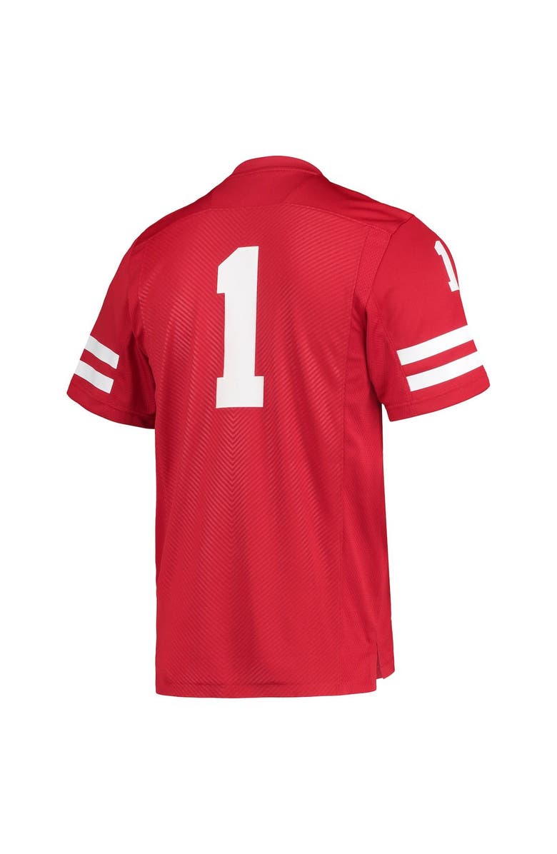 adidas Men's adidas #1 Scarlet Nebraska Huskers Team Premier Football Jersey, Alternate, color, 