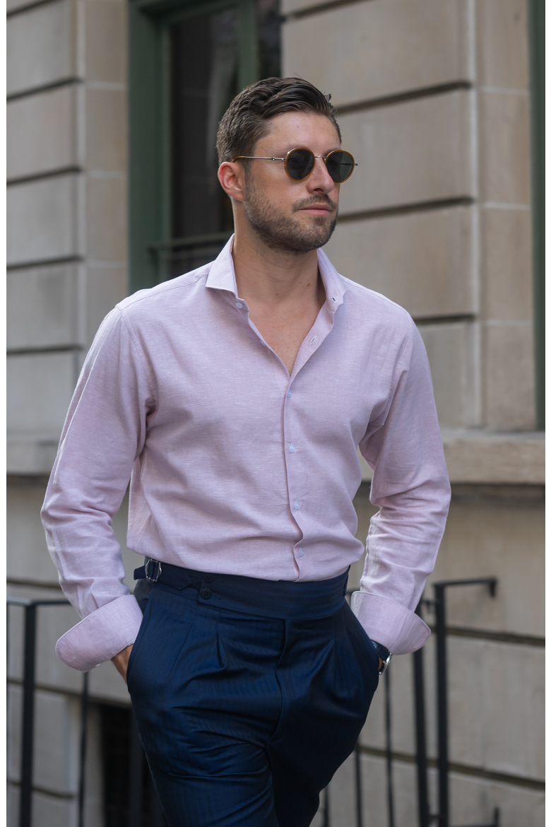 Modern Cotton Linen Shirt, Alternate, color, Light Pink