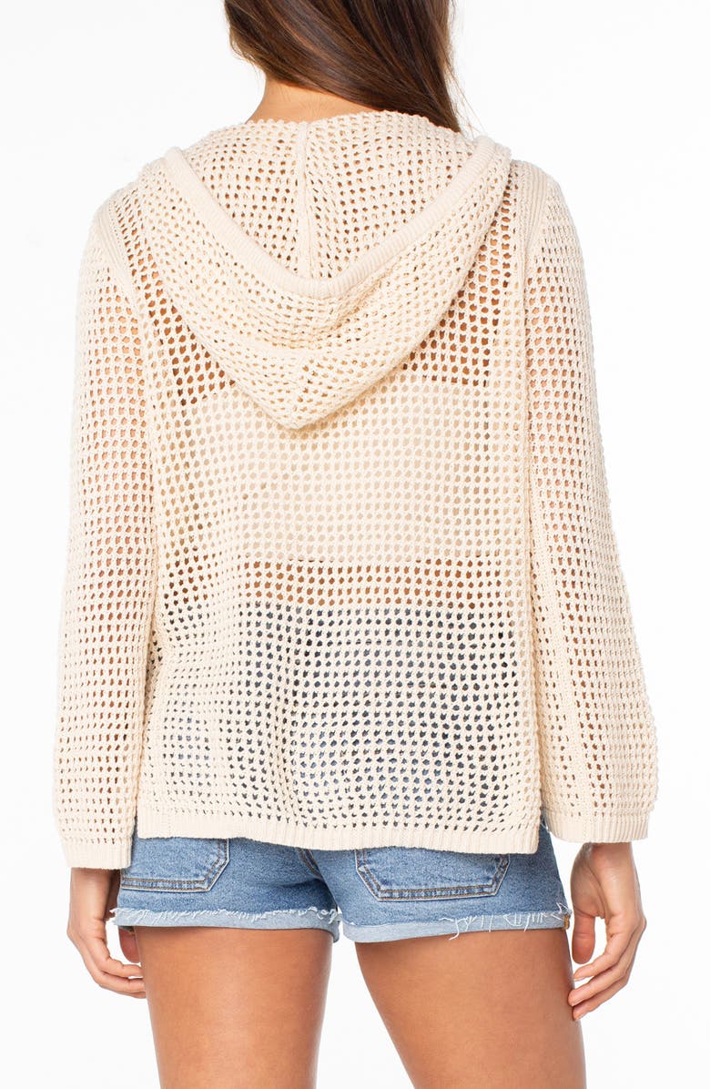 Roxy Summer Nights Open Stitch Hooded Tunic, Alternate, color, Parchment