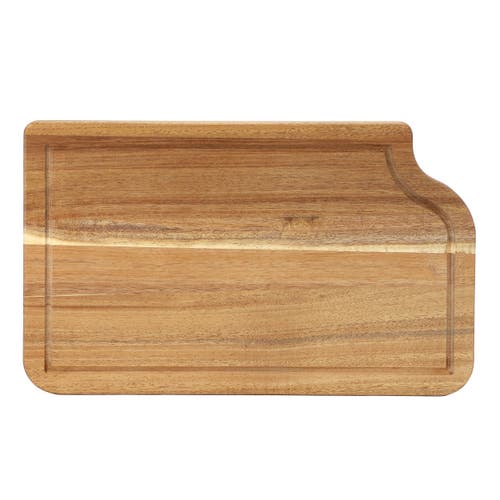 Megachef 14 X 8.5 Inch Acacia Wood Cutting, Prep And Serving Butcher Cutting Board In Brown