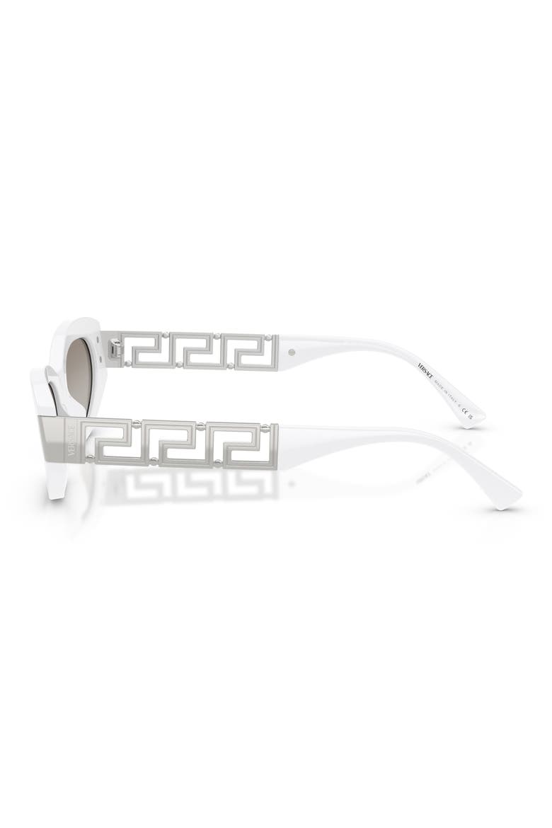 54mm Cat Eye Sunglasses, Alternate, color, WHITE / GREY MIRROR SILVER