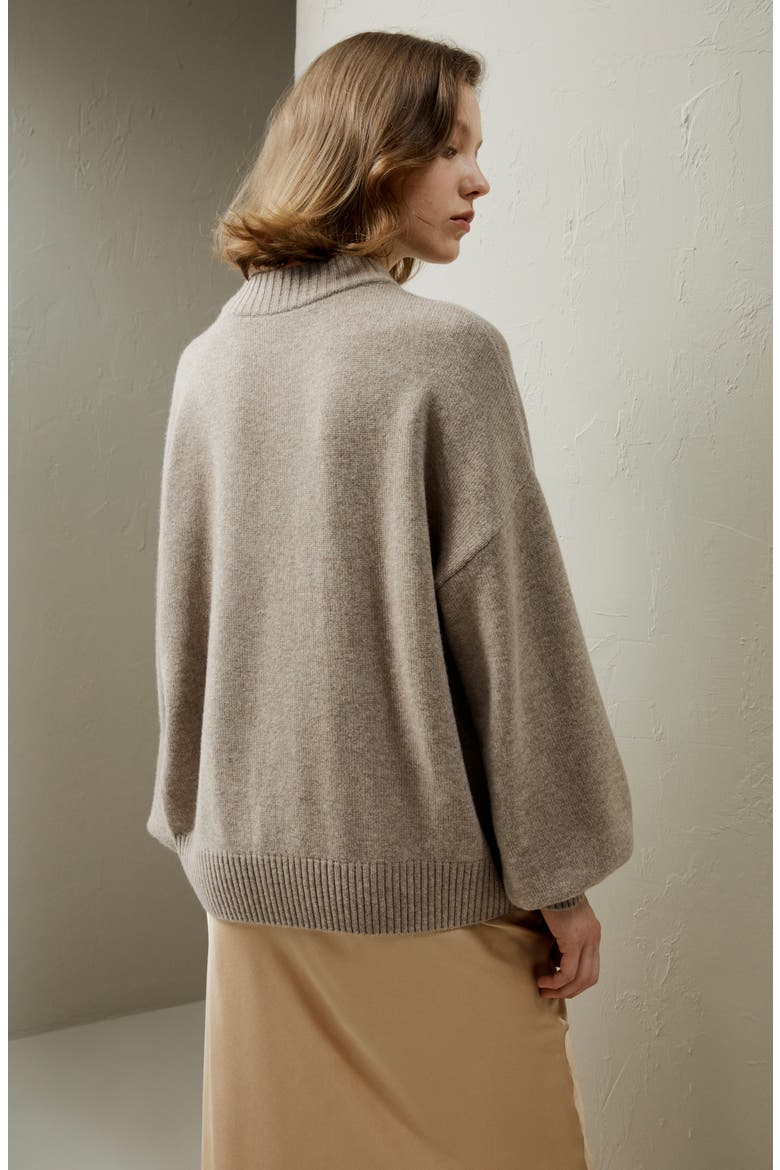 Drop shoulder Wool Sweater, Alternate, color, Beige/Khaki