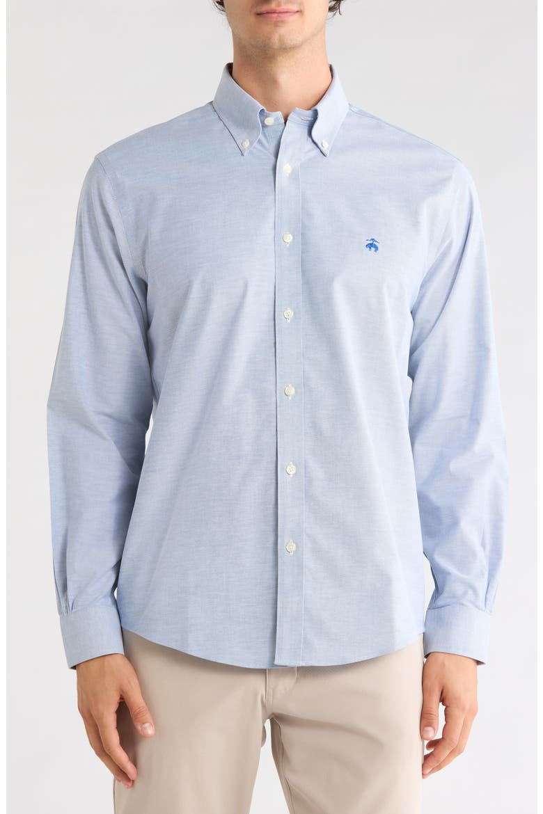 Regular Fit No Iron Button Front Shirt, Main, color, SODALITE
