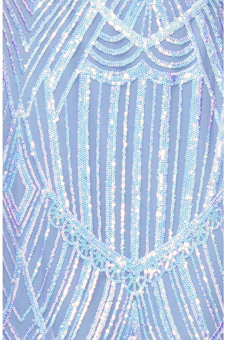 Sequin Corset Mesh Godet Mermaid Gown, Alternate, color, ICE BLUE