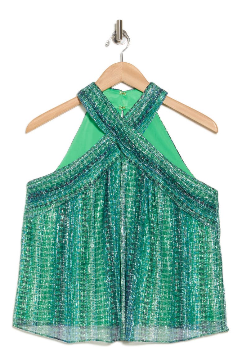 May Halter Neck Sleeveless Top, Alternate, color, MEADOW GREEN WAIKIKI