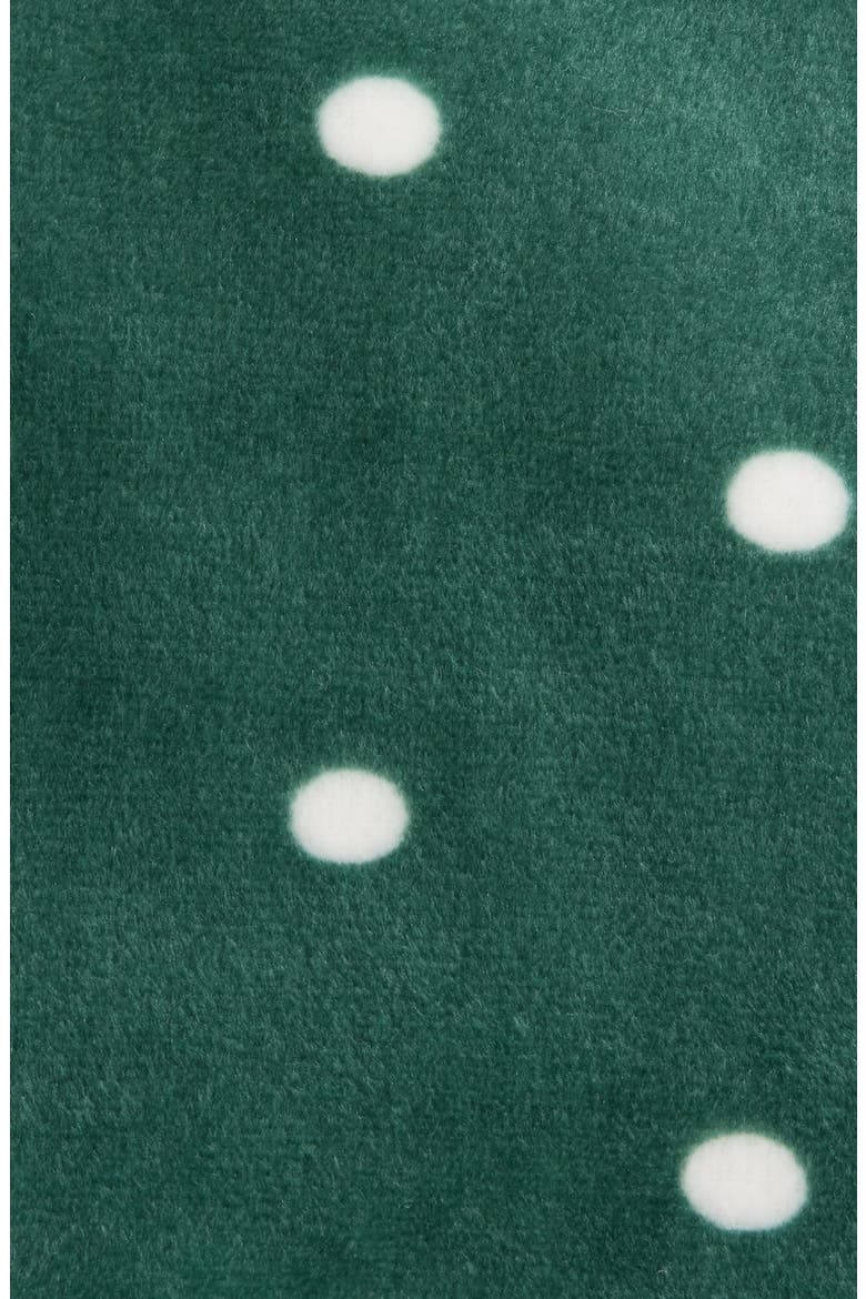 Let's Get Toasty Polka Dot Velour Pajamas, Alternate, color, DARK FOREST