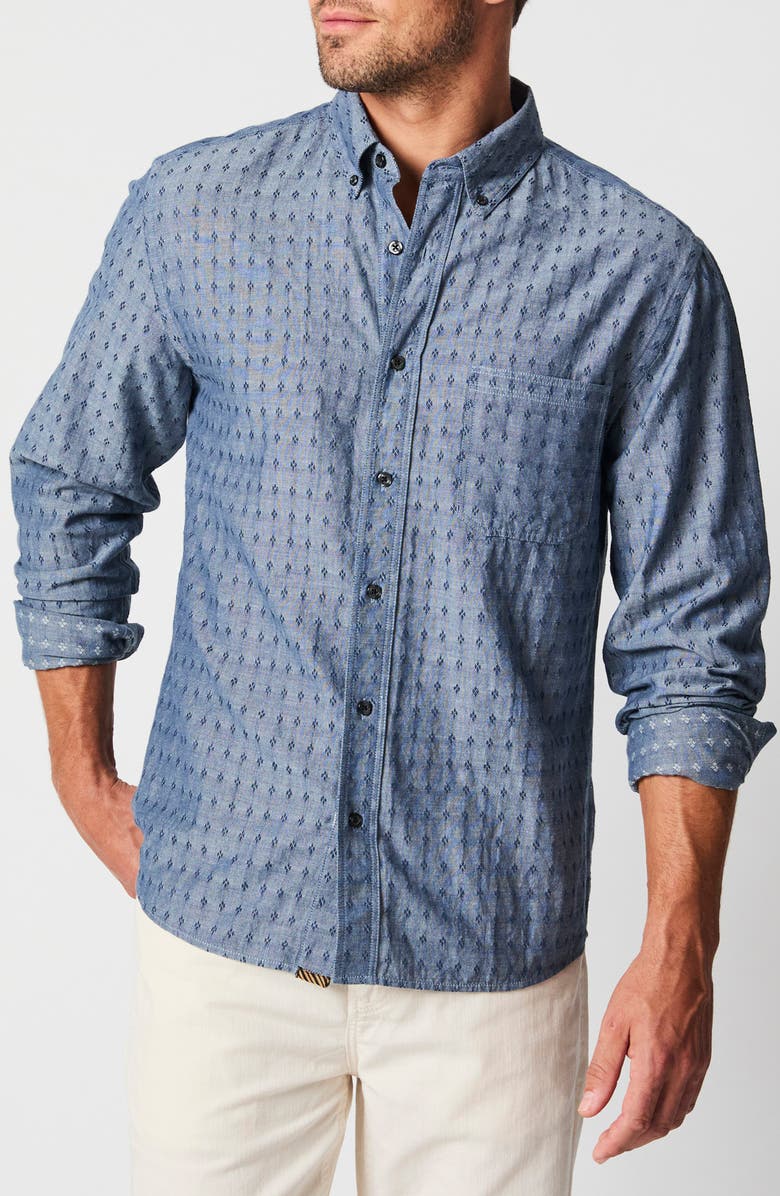 Billy Reid Tuscumbia Diamond Dobby Button-Down Shirt, Main, color,