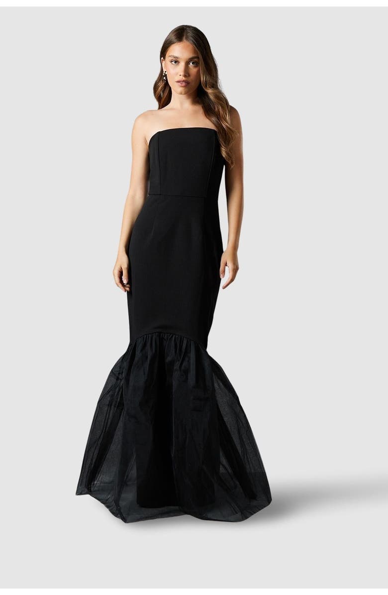 Coast Strapless Fishtail Maxi Dress, Main, color, Black