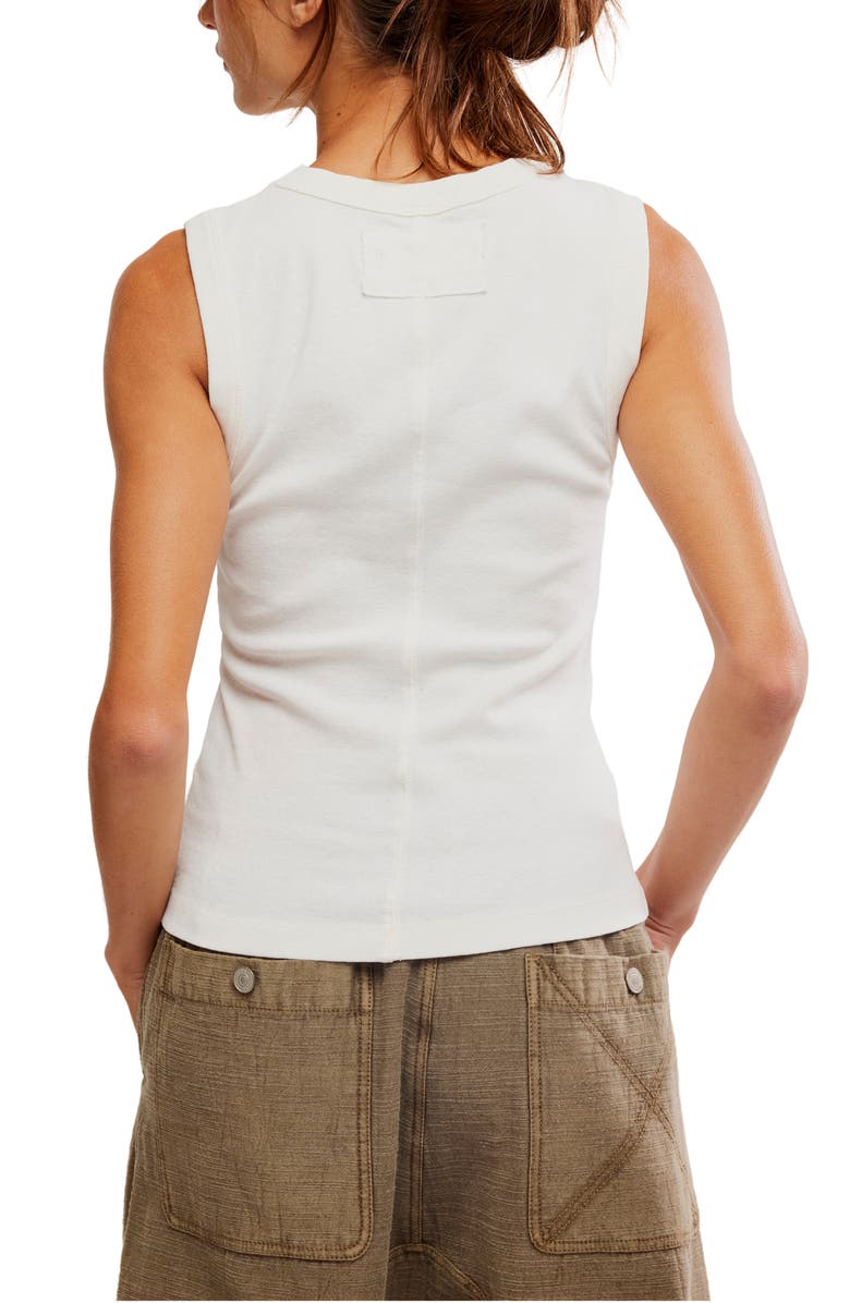 Free People Murphy Cotton Tank, Alternate, color, Whisper White