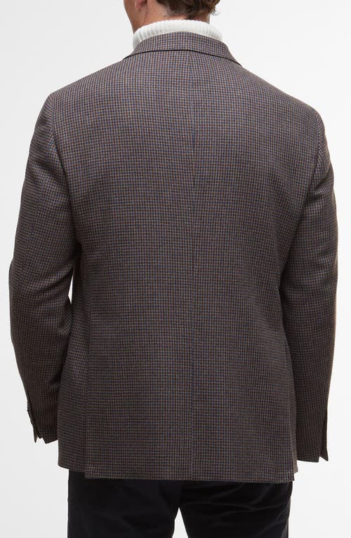 Barbour Holloway Micro Houndstooth Brushed Wool Blend Sport Coat In Brown