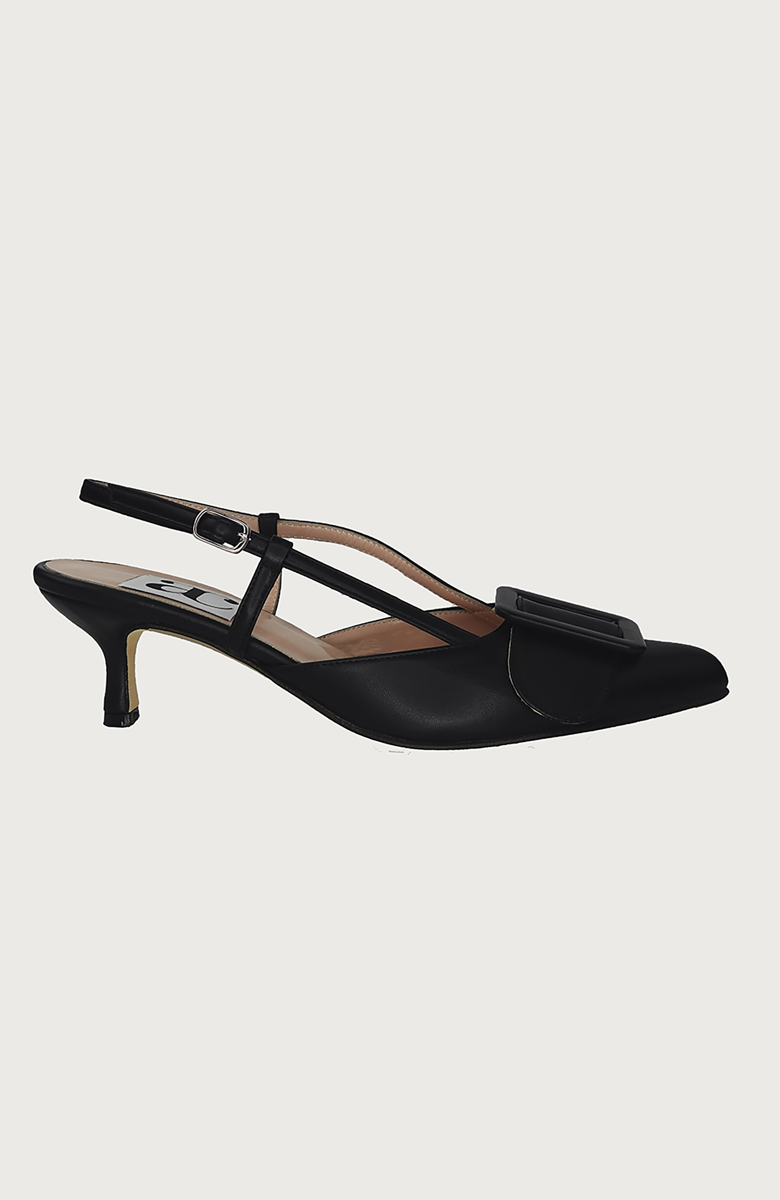 Andrea Carrano Shoes Mia Kitten Heel in Black Leather 