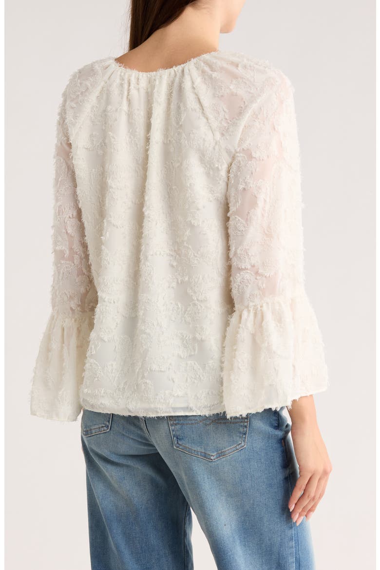 Tie Neck Long Sleeve Top, Alternate, color, IVORY TOFU
