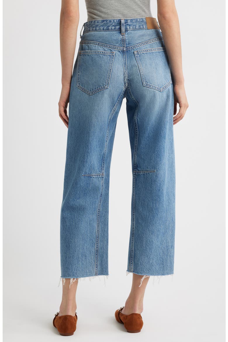 The Darted Barrel Leg Jeans: Raw Hem Edition, Alternate, color, HAZLETON WASH