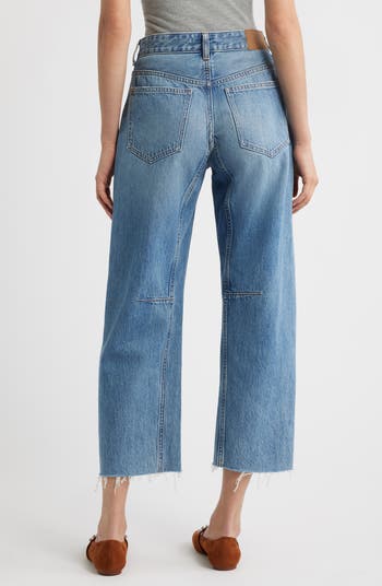 The Darted Barrel Leg Jeans: Raw Hem Edition