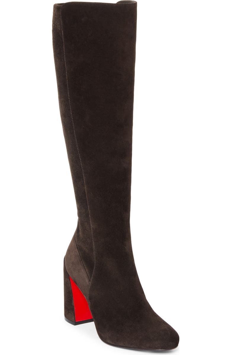 Christian Louboutin Jane Knee High Boot, Main, color, Cafe