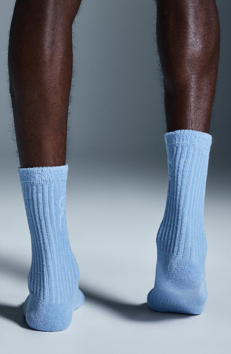 On Cotton Terry Crew Socks, Alternate, color, Stratosphere