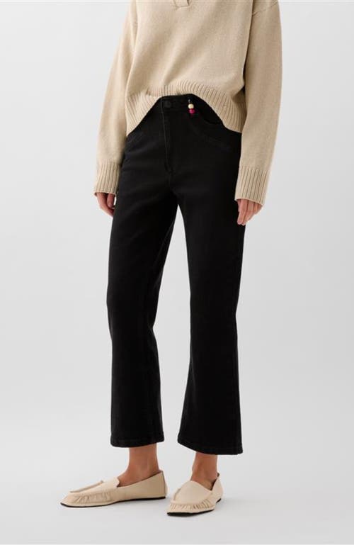 Scalpers Ankle Beads Denim Pant In Black