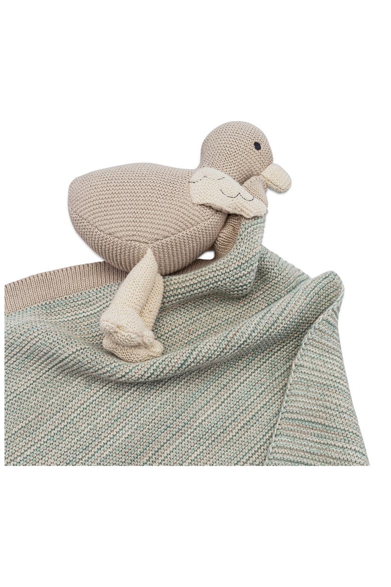 Georgie Goose Cotton Lovey Baby Blanket, Alternate, color, GREEN