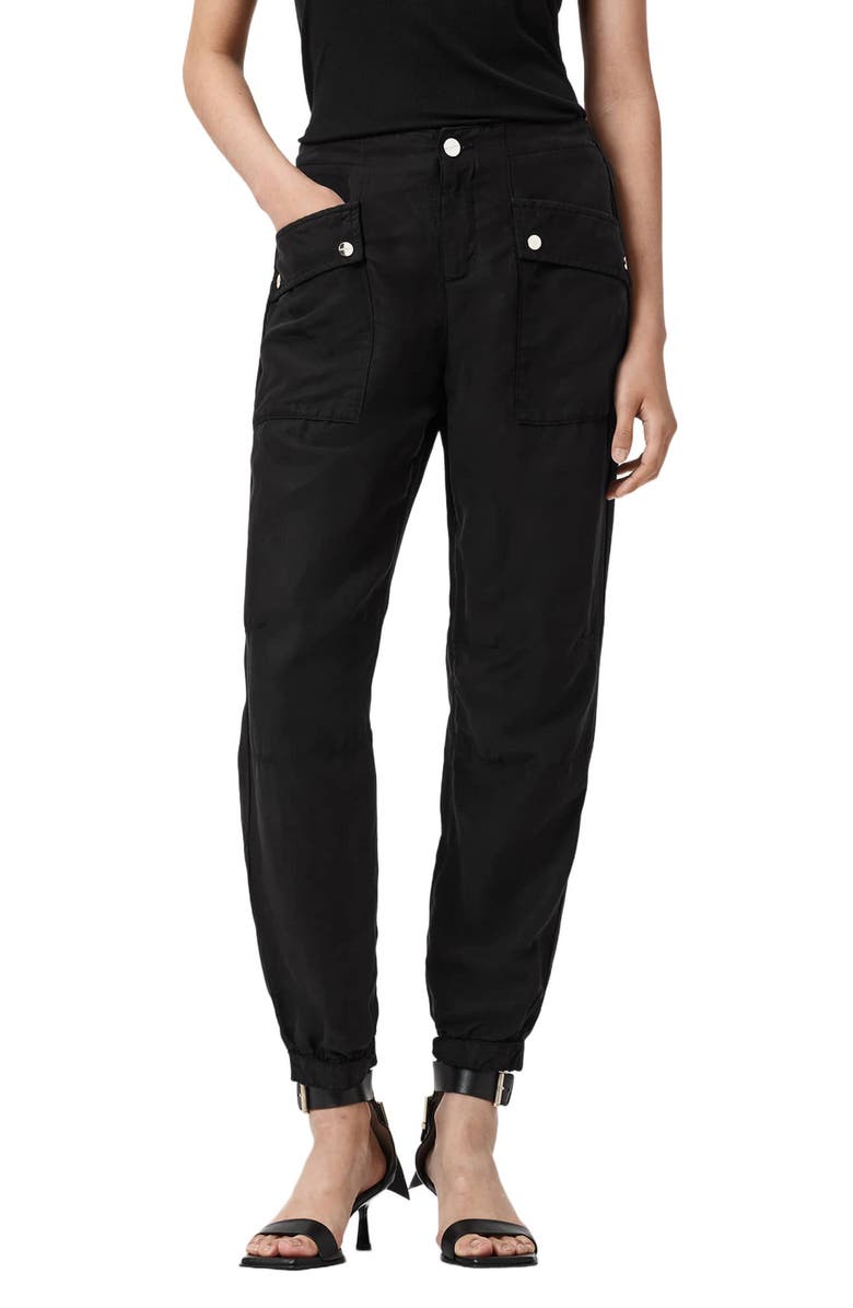 AllSaints Val Twill Cargo Pants, Main, color, Black