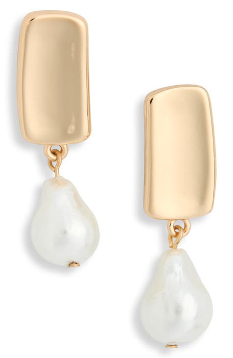 Faux Pearl Drop Earrings