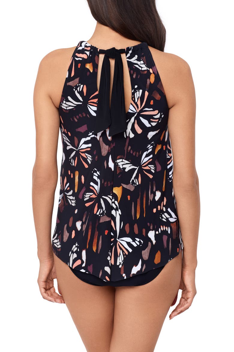 Chrysalis Esme Tankini Top, Alternate, color, BLACK/ MULTI