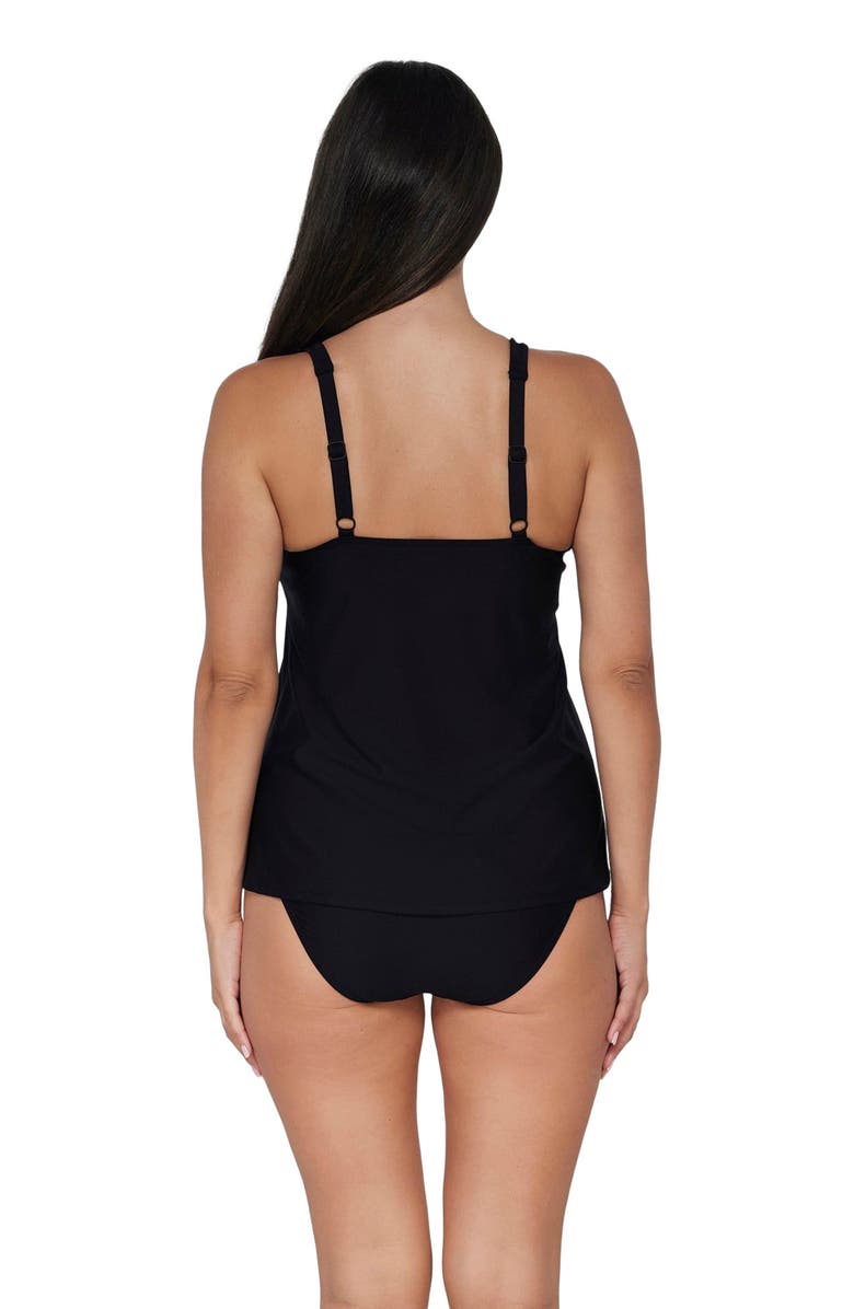 Sunsets Escape Jenna Tankini Swimsuit Top, Alternate, color, Black