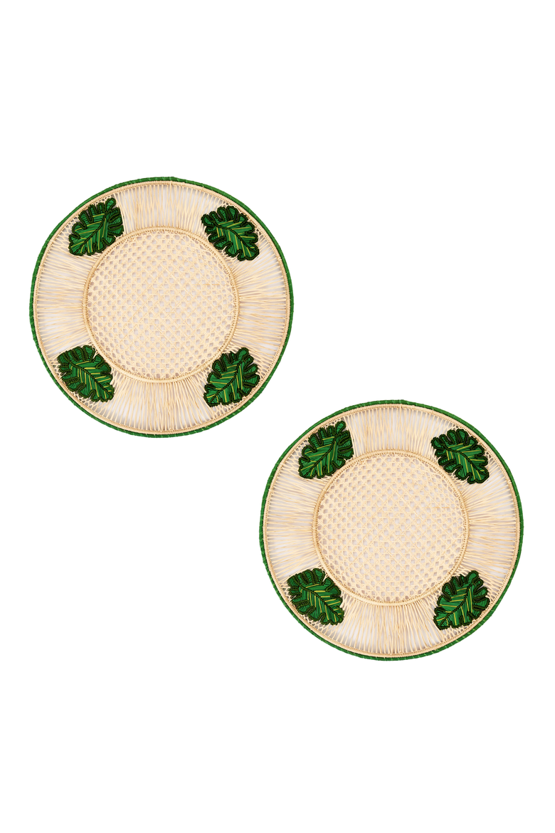 Leaves 3D Placemat - Set of 2, Main, color, Green