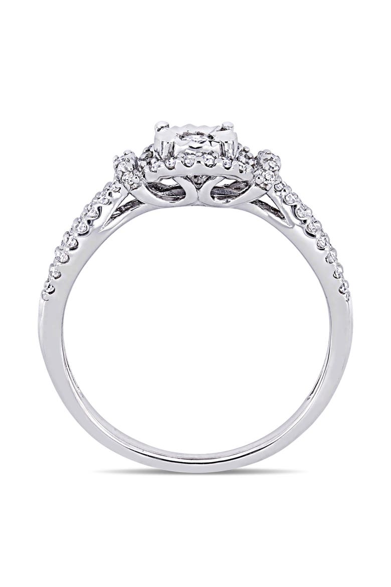 Diamond Crossover Engagement Ring, Alternate, color, Sterling Silver